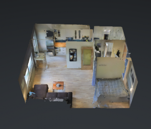 3D-VISNING: Fra dette bildet kan du zoome deg rundt i den 38 kvardatmeter store leiligheten. 