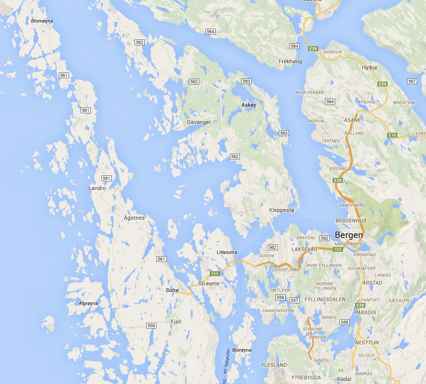 FORSKJELLIGE ØYER: Sotra og Askøy er begge omegnskommuner til Bergen. KART: Google